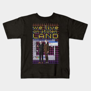 We live on Stolen land  vaporwave Kids T-Shirt